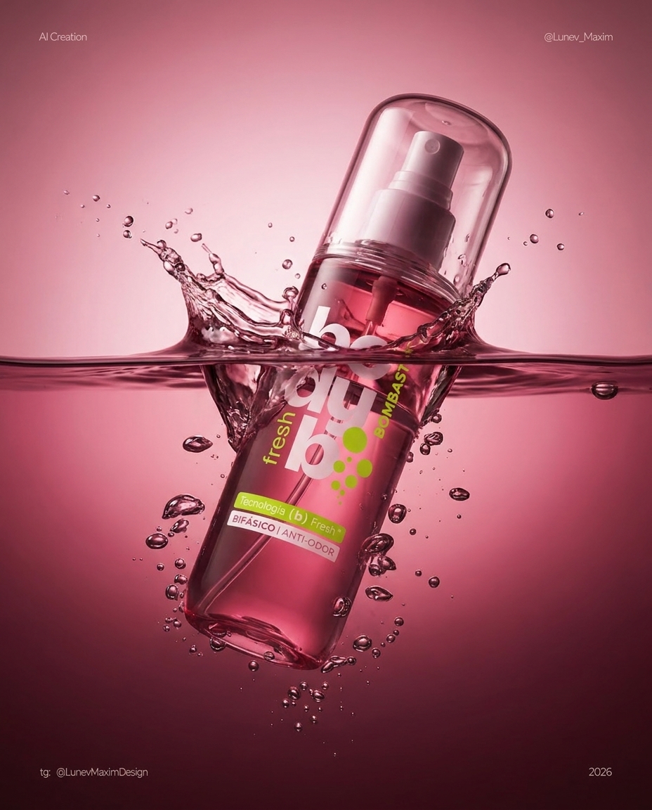 BodyB Splash Bifásico em água rosa